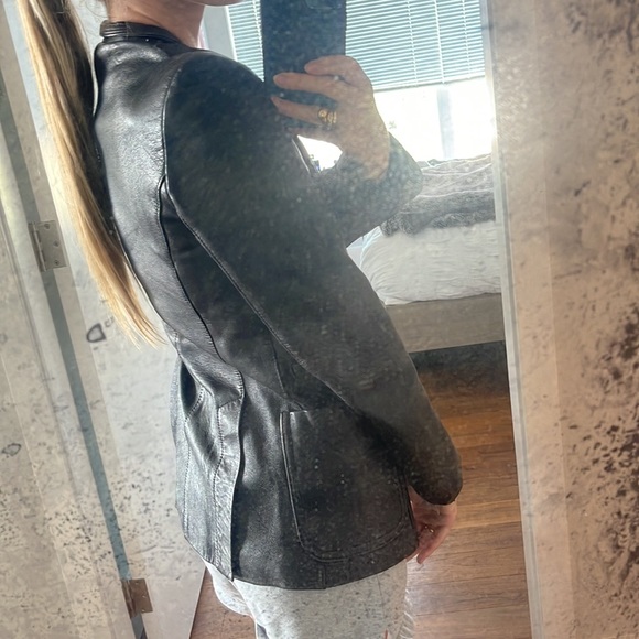 VINTAGE Genuine Leather Women’s Blazer ‘S’ - Picture 4 of 12